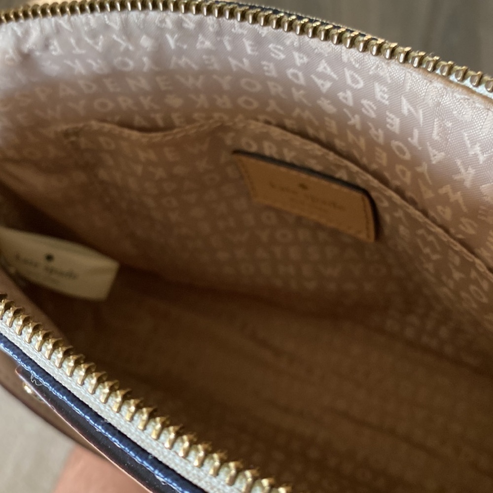 Blue/white striped Kate Spade over the shoulder purse. - Picture 2 of 4